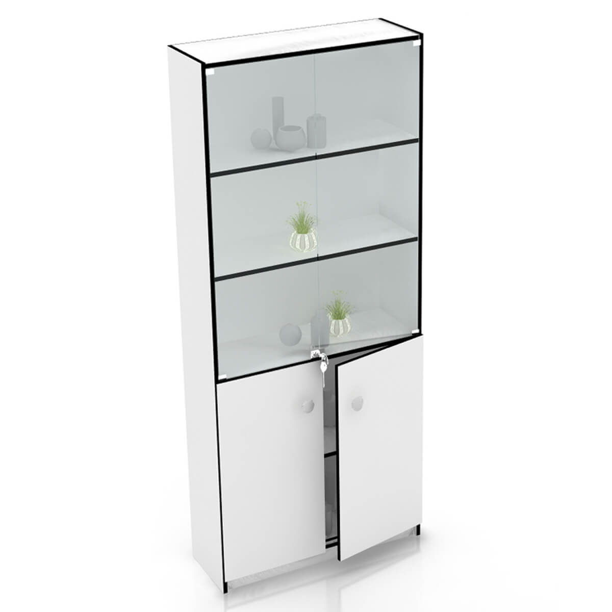 Стеллаж витрина со стеклом