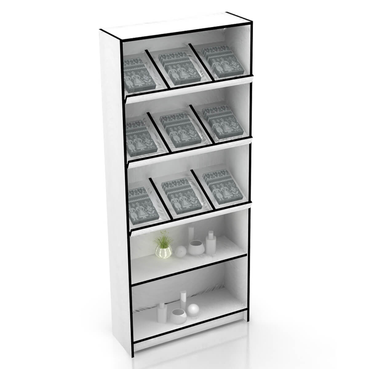 Стеллаж для торговли с наклонными полками