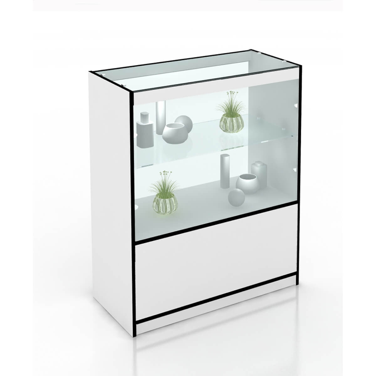 Прилавок остекленный высокий