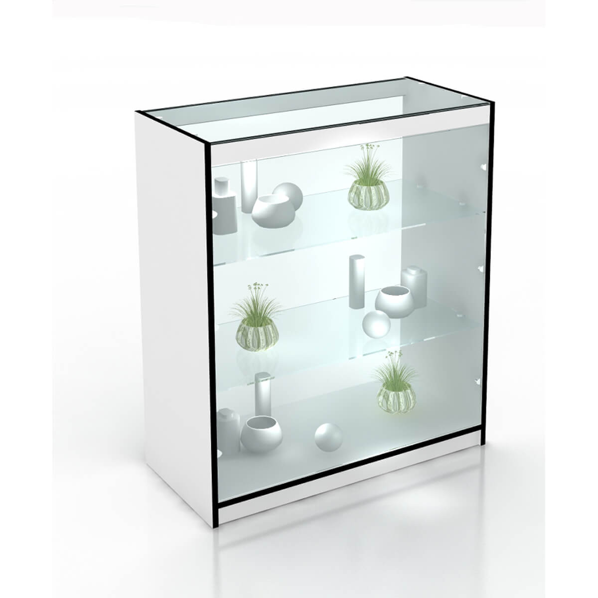 Прилавок остекленный высокий